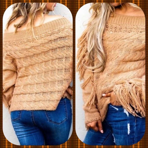 NEW! OFF SHOULDER SWEATER - Picture 2 of 3